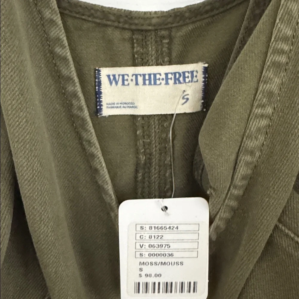 Free People Denim Jumpsuit Sz S in Olive - Picture 6 of 7